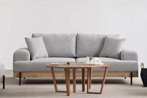 Ety 3-Zitsbank, Lichte Grijs