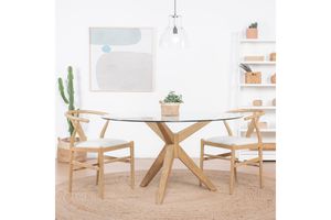 Come 6-Seat Fixed Dining Table, Walnut