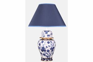 Bleu Blanc Shah Vase Tischlampe Konisch, Frühlingszweig