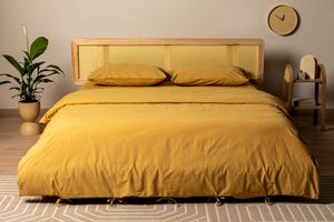 Cozy Bettwäsche-Set aus Gewaschener Baumwolle, 2-Tlg, 160x200 cm, Gelb