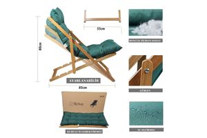 Kolyn Folding Lounge Outdoor Chair Set, Green