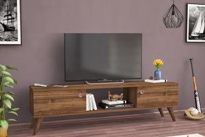 Wood TV-Lowboard mit Holzbeinen, 160 cm, Nussbaum