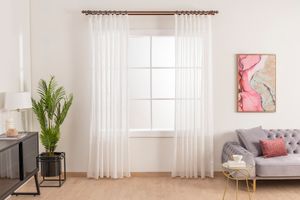 Mist Sheer Curtain Pair, 300 x 250 cm, Ecru