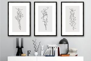 Fashion Notes Art Print with Frame, Triptych