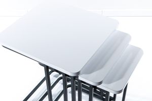 Mono C Bijzettafel, 3 Dlg, Antraciet, Wit