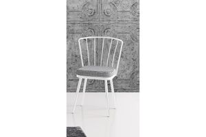 Mond Stoel met Pied-De-Poule Patroon, Wit