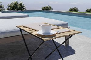 Bino Opklapbare Tuintafel, Creme