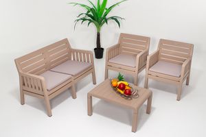 Lara Two Seater Outdoor Sofa Set, Cream
