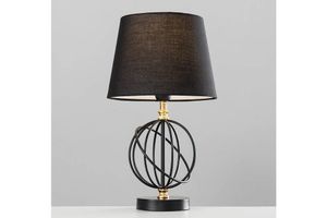Emerald Bedroom Lighting Table Lamp Set - Table Lamp and Pendant, Black