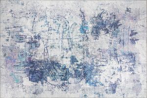 Funk Patterned Rug, 210 x 310 cm, Blue