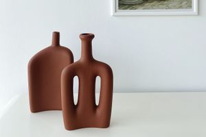 Lotus &Celery Ceramic Vase Set, Red