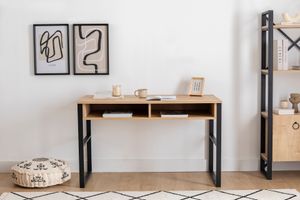 Misto Study Desk with Metal Legs, Oak