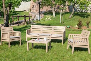 Lara Outdoor Sofa Set, Cream