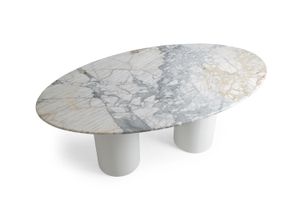 Eli Marble 4-6 Seat Fixed Dining Table, White