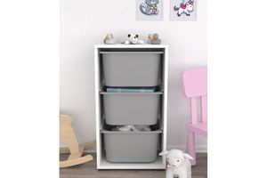 Tobias 3-Tier Children's Toy Storage, Grey