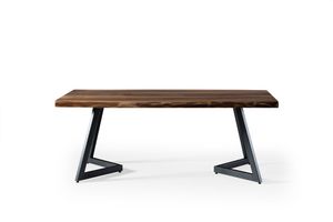 Space Fixed Dining Table, Walnut