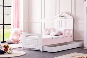 Piglet Montessori Children's Bed, Pink & White
