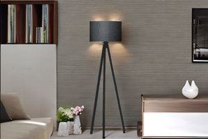 Florence Stehlampe mit Schwarzem Dreibein