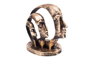 Three Face Decorative Object, Bronze
