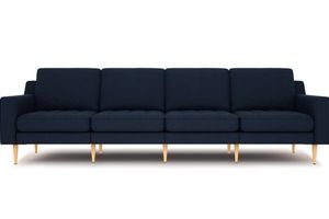 Normod 4-Sitzer Sofa mit Holzbeinen aus Eiche, Dunkelblau
