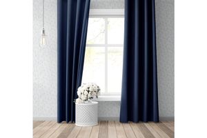 Jappe Blackout Curtain Pair, 100 x 260 cm, Blue