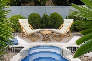 Bysay Klappbares Gartenliege-Set aus Holz Set, 3 Tlg