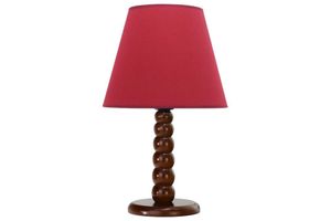 Bellezza Klos Wooden Table Lamp, Red & Dark Wood