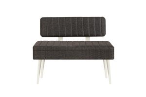 Vina Bench with Backrest, Anthracite & White