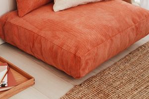 Marne Floor Pillow, Vermillion