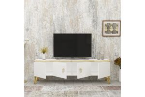 Arnetti Caprice TV-Lowboard, Weiß & Gold
