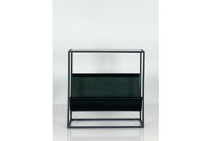 Max Magazine Holder and Side Table, Black