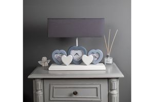 Misto Home Framed Table Lamp Heart - Grey