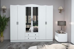 Salut 6 Door Wardrobe, White