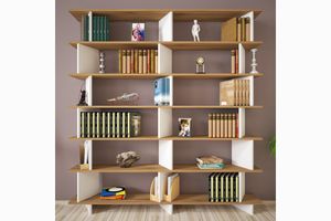 Inverno Azure Bookcase, 191 cm, White & Oak