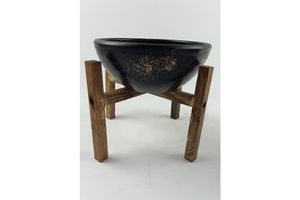 Earthenware Platter Plant Pot, Black