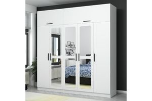 Tideway 5 Door with Mirrors Wardrobe, White