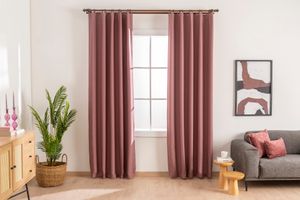 Haruna Blackout Curtain Pair, 140 x 250 cm, Dusty Pink