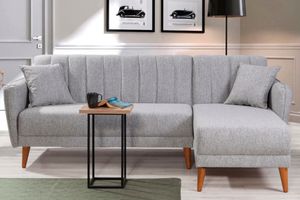 Aqua Corner Sofa Chaise Bed, Right, Grey