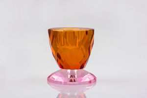 Bella Candle Holder, Orange & Pink