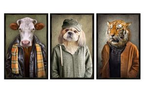 Clothed Animals II Bilder-Set, 3 Tlg, 33x48 cm