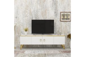 Arnetti Caprice TV-Lowboard, Weiß & Gold