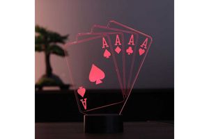 LED stolní lampa s možností výběru barev Poker