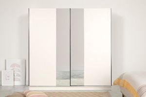 Luke 2 Door Sliding Wardrobe, 210 cm, White