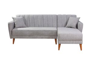 Aqua Corner Sofa Chaise Bed, Right, Grey