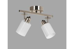 Nomi Glazen Hanglamp met 2 Lampjes, Chroom en Wit