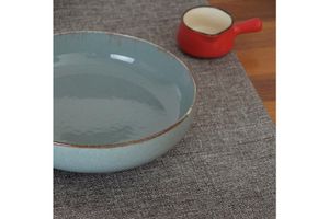 Massarelli effen linnen loper, lichtgrijs