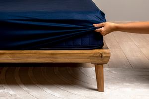 Luna Ranforce Fitted Sheet, Double Size, Navy