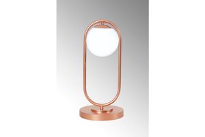 Zenga Copper and White Glass Table Lamp