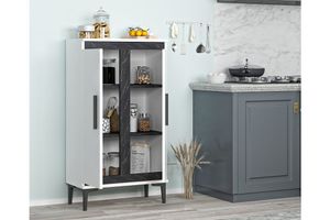 Nitra Medium Mehrzweckschrank, Weiß & Schwarz