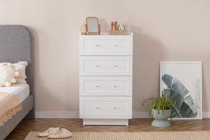 Henry Narrow Chest of Drawers, White